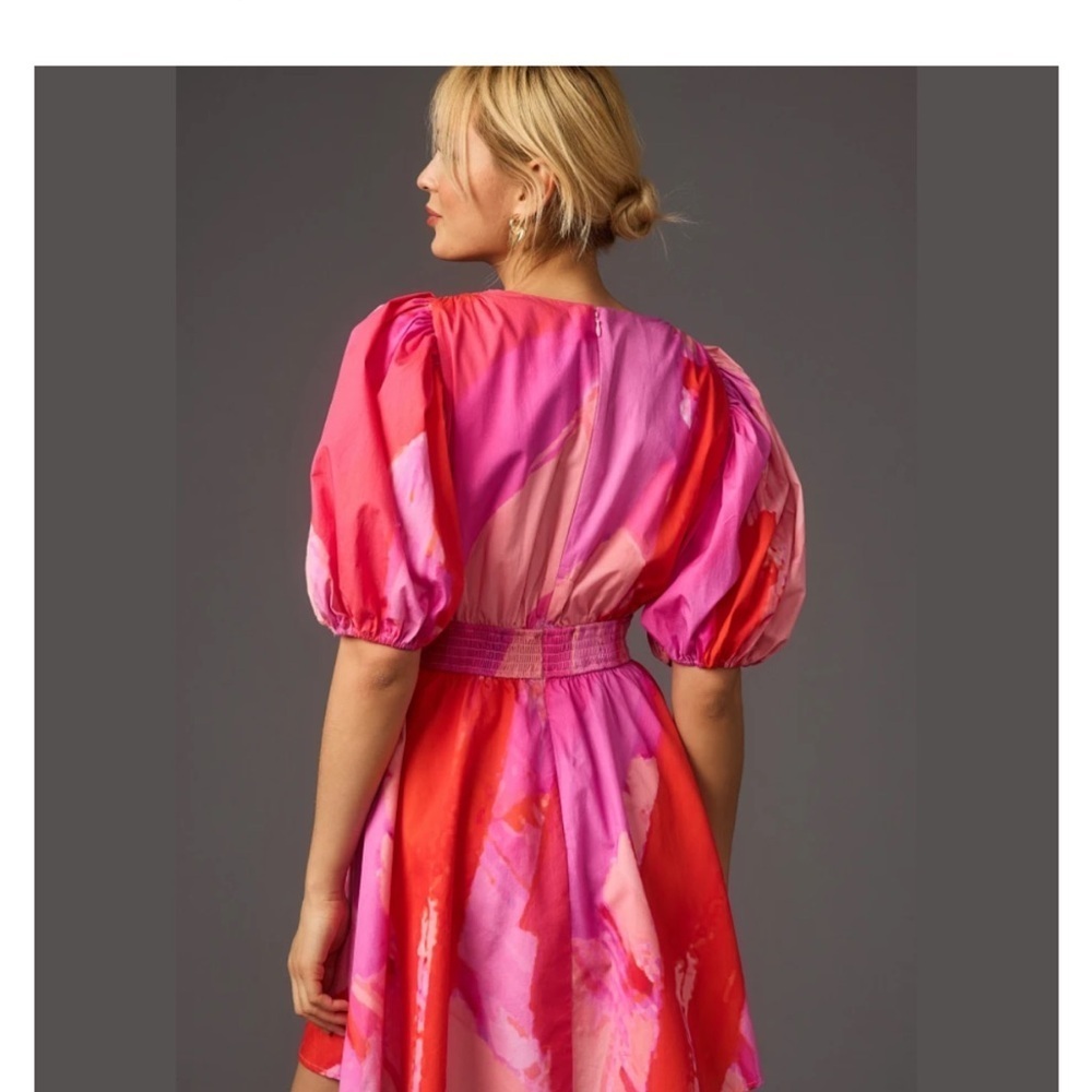 Hutch Women's Pink Ombre Puff Sleeve Mini Dress - Picture 4 of 13